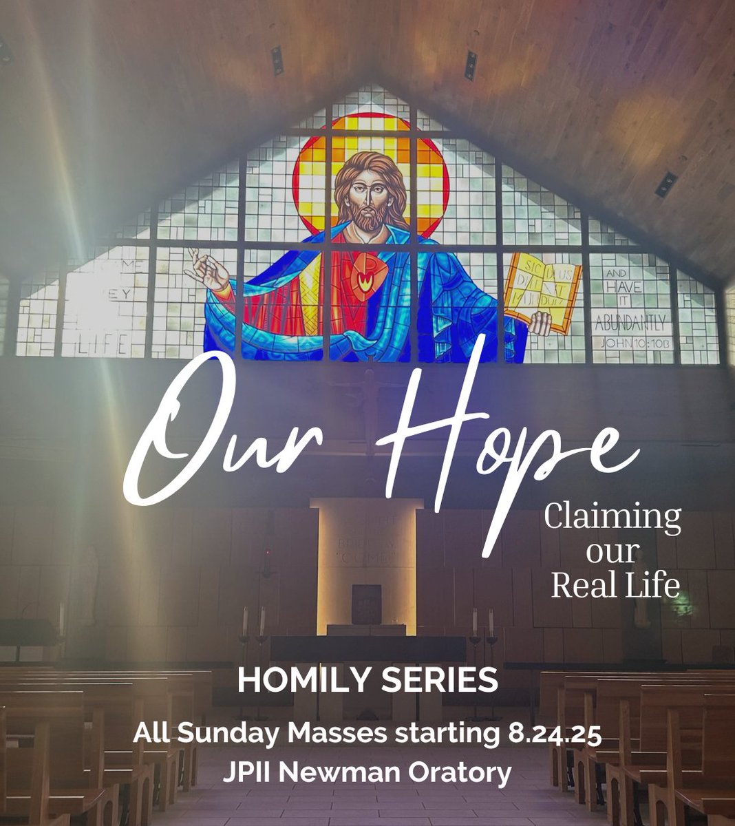 Coming THIS SUNDAY! A brand new homily series to start the school year, all about where our hope is found.

We'll see you at Mass on Sunday! 10:30 a.m. or 5:00 p.m.