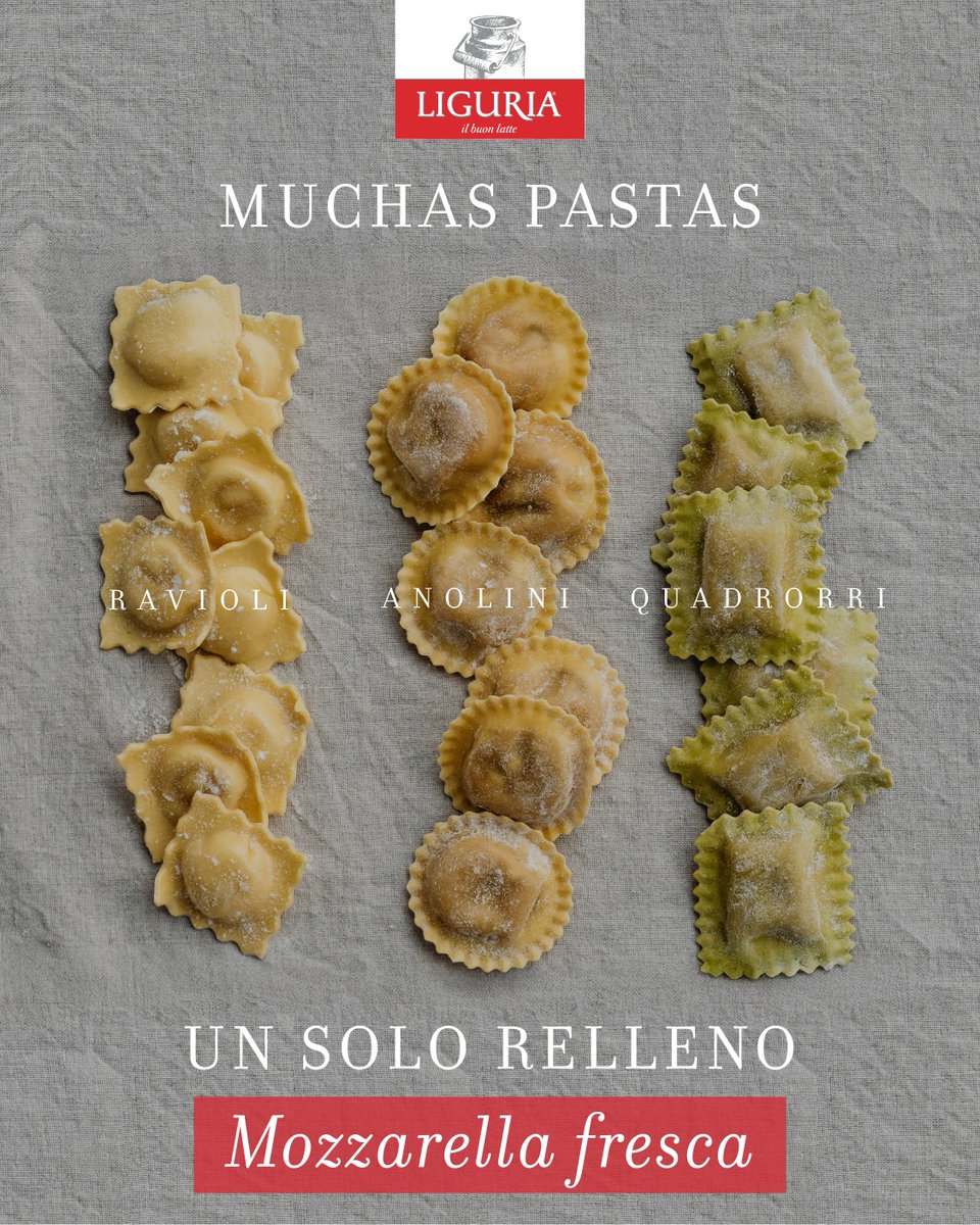 LiguriaQuesos's tweet photo. 🍅🤍 Muchas opciones de pasta; un solo relleno. 

Descubre la frescura y suavidad de nuestra Mozzarella Fresca en tus pastas favoritas. Una opción clásica y deliciosa que a todo mundo encantará. 

¿Ya conocías los nombres de estas pastas rellenas?

#MozzarellaFresca #Liguria https://t.co/COOZc4LzxO