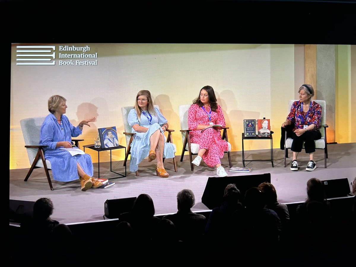 MaryQOS_Society's tweet photo. Another brilliant event, ‘The Captive Queen’ about #maryqueenofscots at the @edbookfest with illuminating questions from  @AGroundw and insightful answers from Kate Anderson, Rosemary Goring and Jade Scott. Fab 🤩 https://t.co/epdH24HKu0
