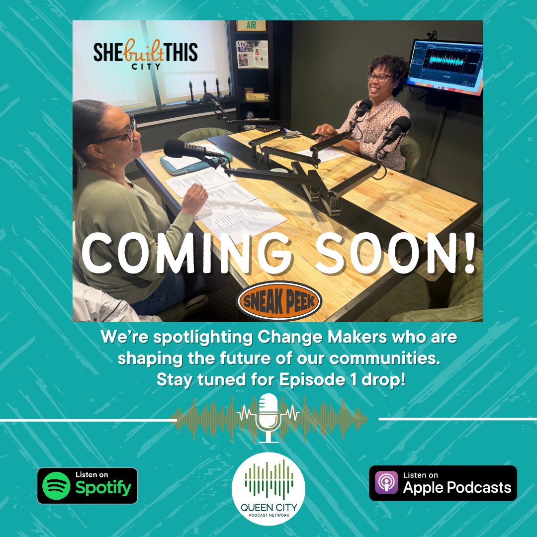 🎙️ Sneak Peek! We’re launching @SheBuiltThisCity’s #ChangeMakersPodcast with the #QueenCityPodcastNetwork! First guest: CEO LaToya Faustin. Hear her story and impact in opening doors in the trades. Know a #ChangeMaker? Tag them! Stay tuned for the drop!