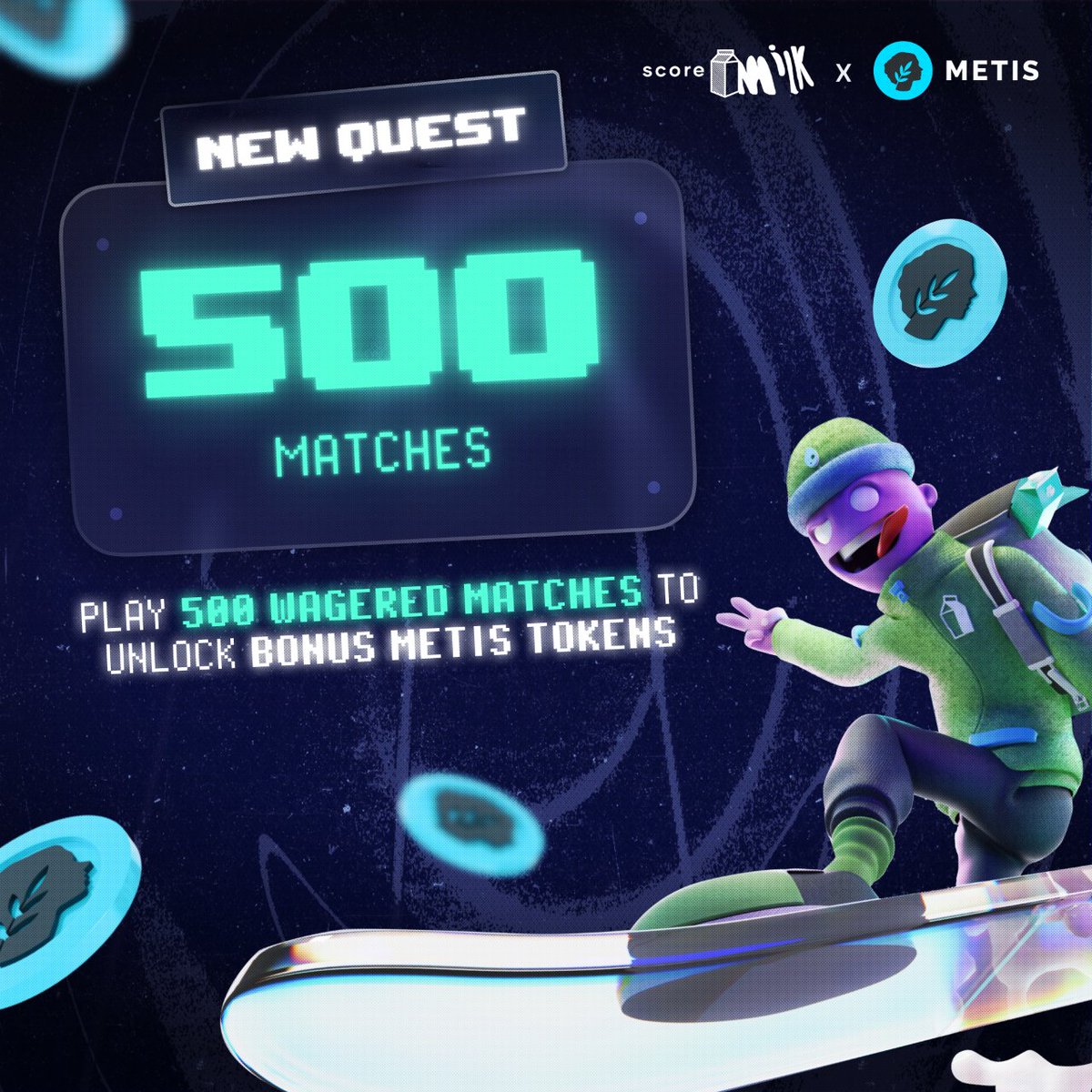 ScoreMilk's tweet photo. METIS 🌿 QUESTS on Score Milk 🥛
Every match counts — every challenge gets you closer to that @MetisL2 reward.
Grind. Have fun. Claim your METIS.
#ScoreMilk #MetisL2 #Web3Gaming #PlayToEarn https://t.co/wJiUKSbP30