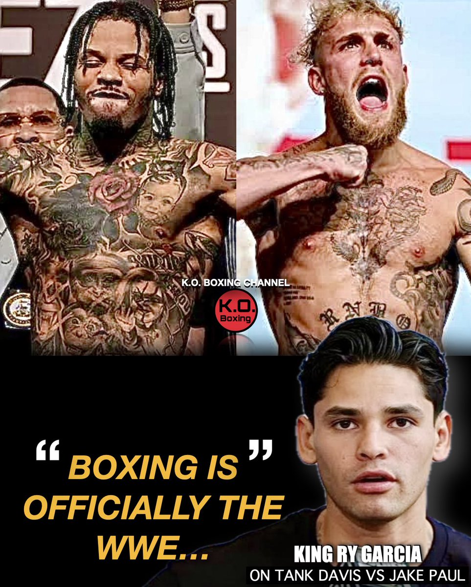 dambu08's tweet image. “Boxing is officially the WWE”
_Ryan Garcia

source: the ring magazine

#koboxingchannel #boxing #davisvspaul #tankdavis #jakepaul