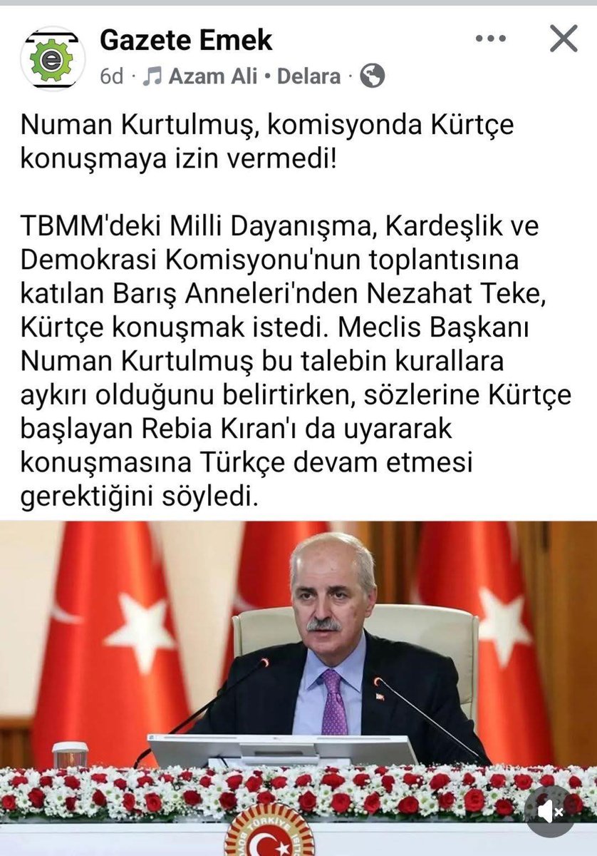 Milli dayanışma, Kardeşlik ve Demokrasi Komisyonu'nda Numan Kurtulmuş Kürtçe konuşmaya müsade etmedi
Barış ve çözüm tam da bu işte(!)