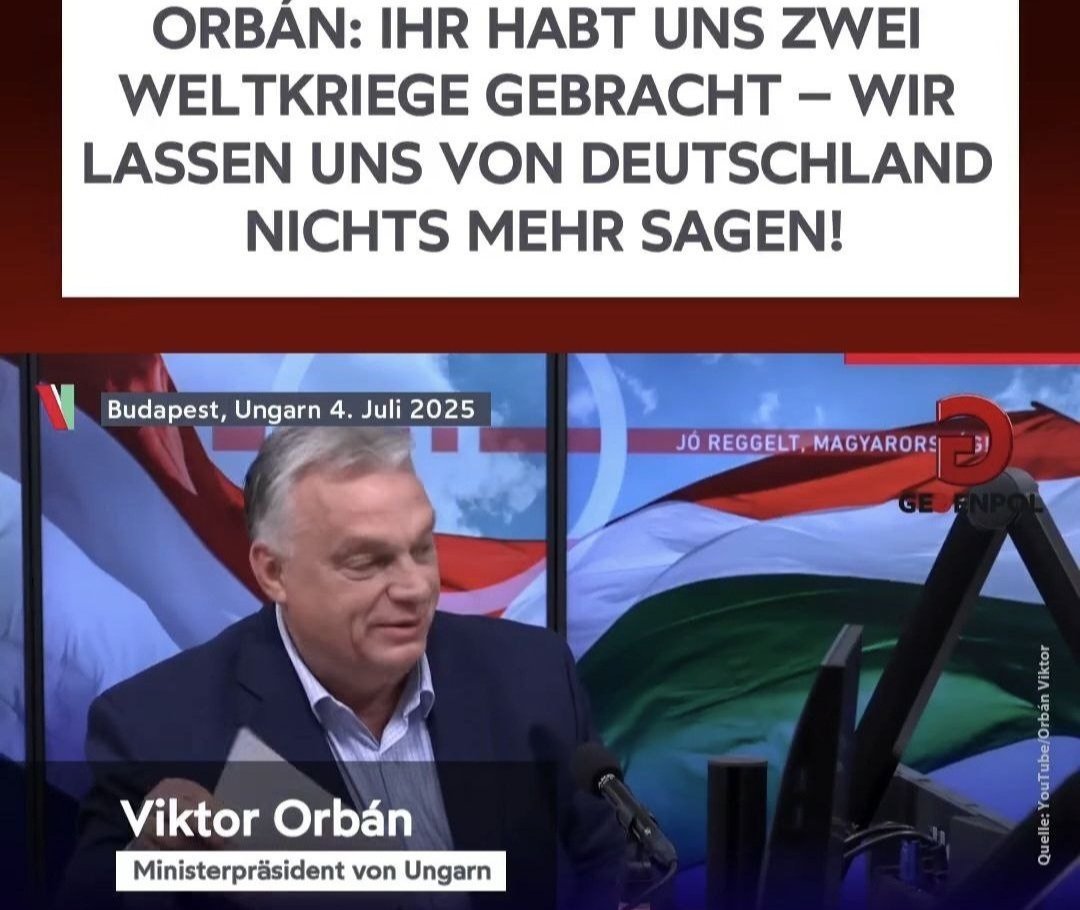 Sogenannte Friedenstruppen in ein Land zu schicken, daß die BRD nicht das Geringste angeht, würde Ungarn nicht mit tragen,  wieso nehmen wir uns kein Beispiel an Ungarn  🤔
#Orbán