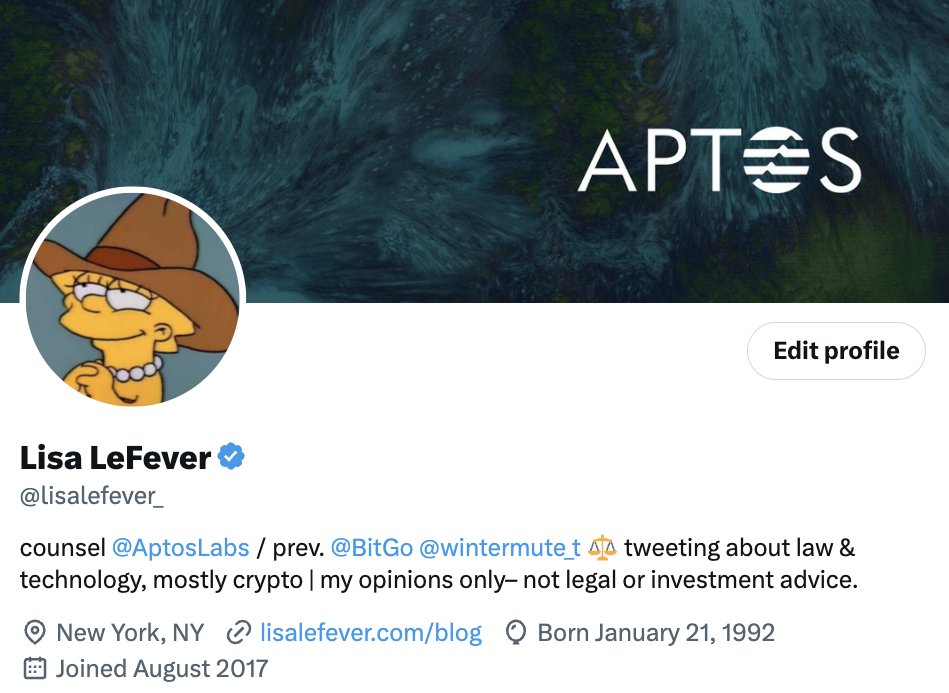 lisalefever_'s tweet photo. LIFE UPDATE: Moved into a new role as commercial counsel @AptosLabs

Big thanks to @AveryChing @anticrastinator and team for the warm welcome! 🫶 

Excited to help scale partnerships, support the ecosystem, &amp; bring the next generation of assets and users on-chain.

LFM!✨ https://t.co/F5zdJwKKUL