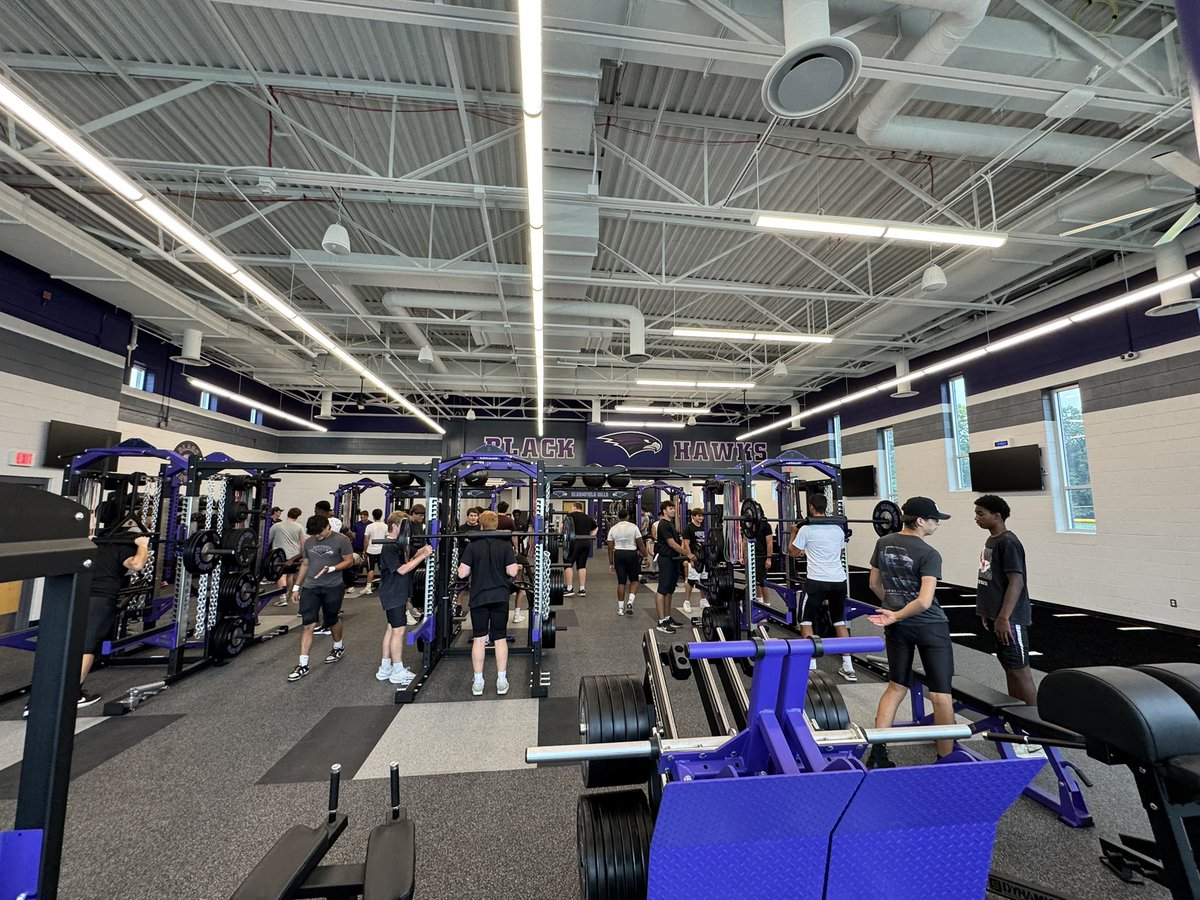 A new era starts in the new weight room.  Bigger, better, stronger. #BlackhawksFootball  #Allin