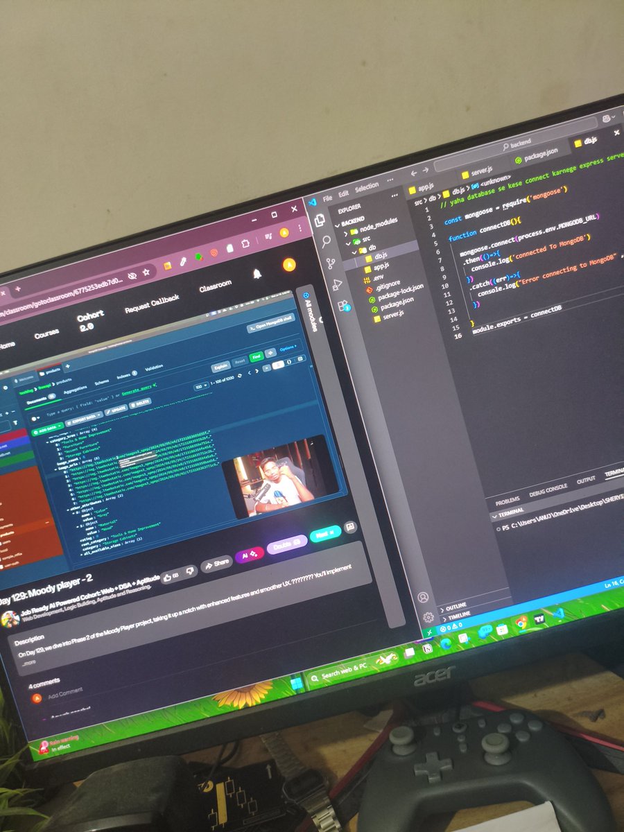 AnujKus33788991's tweet image. Day 2 ✅ of my #75DaysOfCode
Connected Express server with MongoDB ⚡
Used .env file to secure DB string 🔒
Learning how small steps in security can make a big difference in real-world apps 💻🚀
#BackendDev #NodeJS #MongoDB #ExpressJS