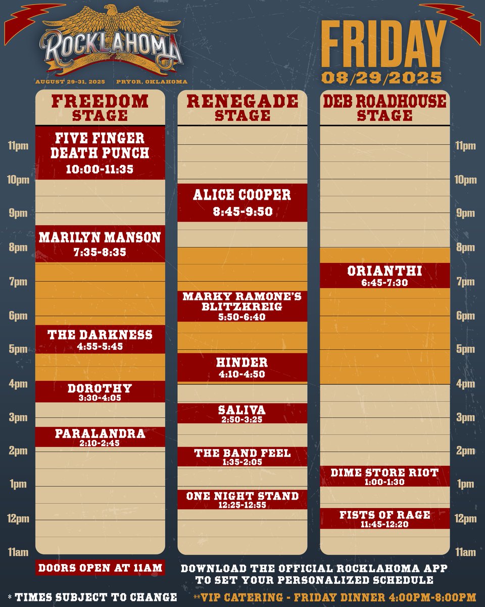 Rocklahoma's tweet photo. THEY’RE HERE! 
You’ve been waiting. You’re ready. Now it’s time to plan your day and get ready to rock.
Grab the schedule, circle your can’t-miss sets, and let the countdown begin!

🎟️ https://t.co/nZocE8xNbS https://t.co/3XXYxdz228