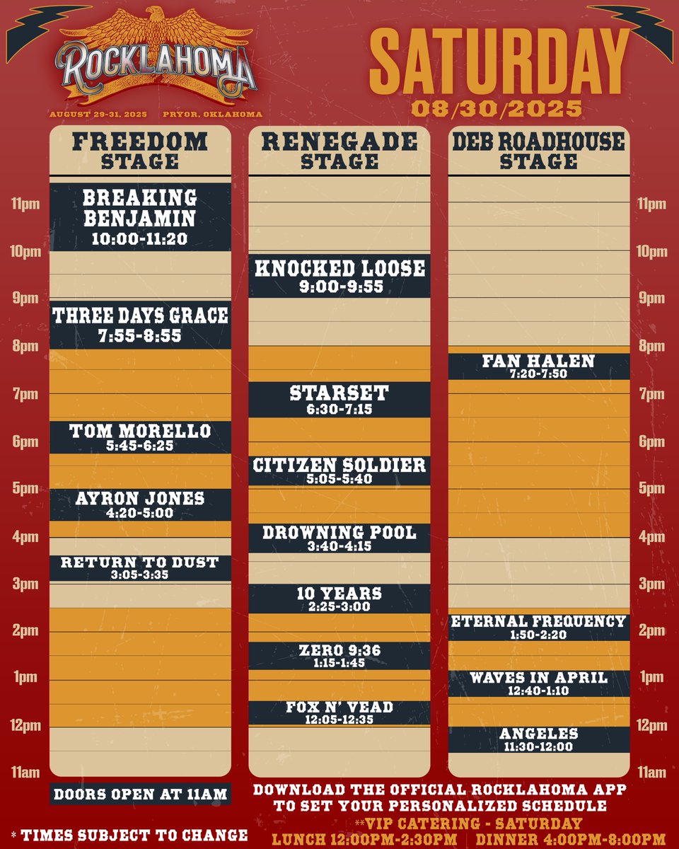 Rocklahoma's tweet photo. THEY’RE HERE! 
You’ve been waiting. You’re ready. Now it’s time to plan your day and get ready to rock.
Grab the schedule, circle your can’t-miss sets, and let the countdown begin!

🎟️ https://t.co/nZocE8xNbS https://t.co/3XXYxdz228