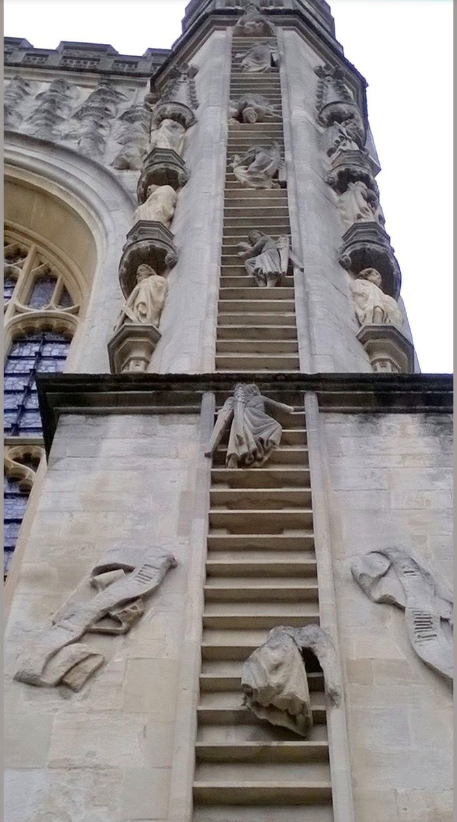 QDrop2450's tweet photo. Angels ascending the "Ladder to Heaven" on the West facade of Bath Abbey in England, completed in 1520. https://t.co/QLdETJRLRq