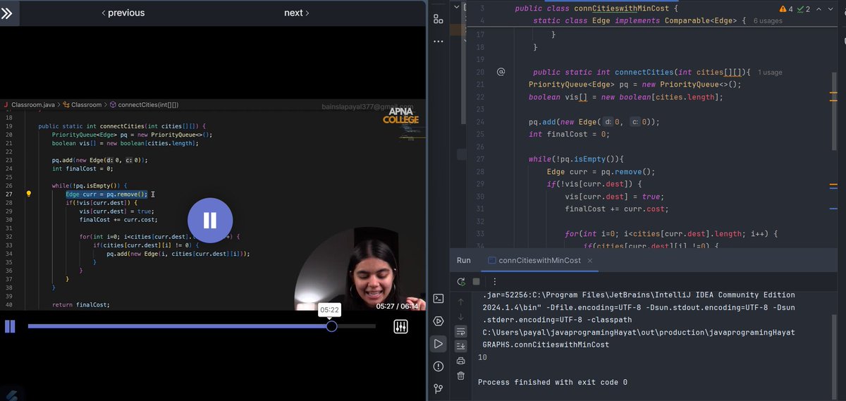 payalbains53359's tweet image. Day 52 of #100DaysofCode 🚀
Today Solved problem
✅ Connecting Cities
#100DaysofCode #JavaJourney #CodingChallenge
@ApnacollegeX @ShradhaKhapra_