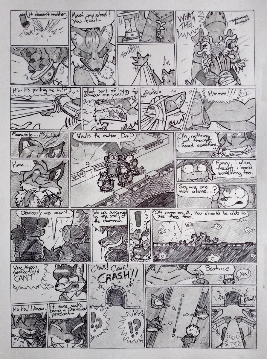 NookOfAllTrades's tweet photo. And here's the big comic I talked about!
It's been a while since I drew @flagcatcher 's Beth after CERTAIN perilous encounter with a ghost.
Starring @Banderi002 and some other familiar faces! https://t.co/vFynIfk2l3