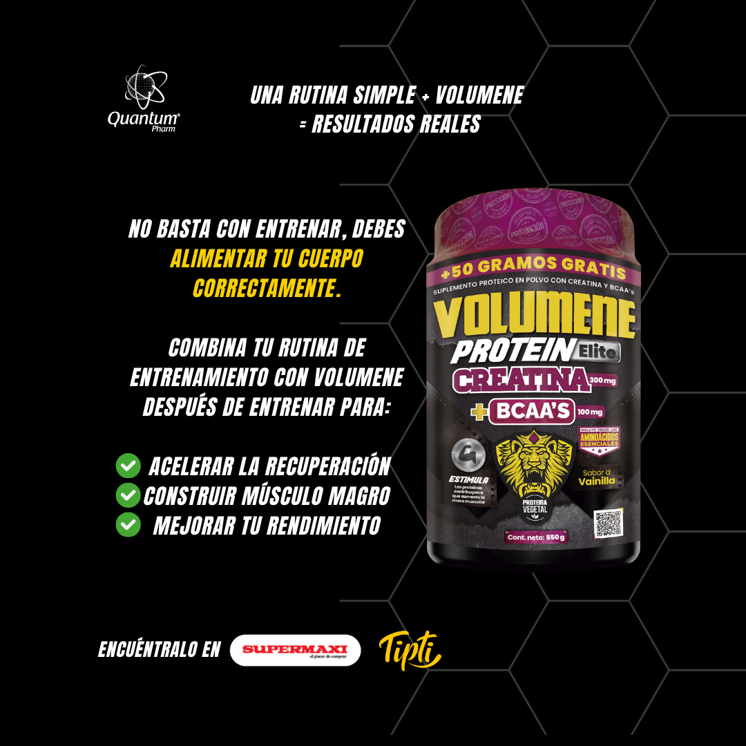 QuantumPharm's tweet image. Rutina + Volumene = Resultados reales 💪✨ Entrena, recupérate y construye el cuerpo que mereces.
#supermaxi #tipti @TiptiMarket