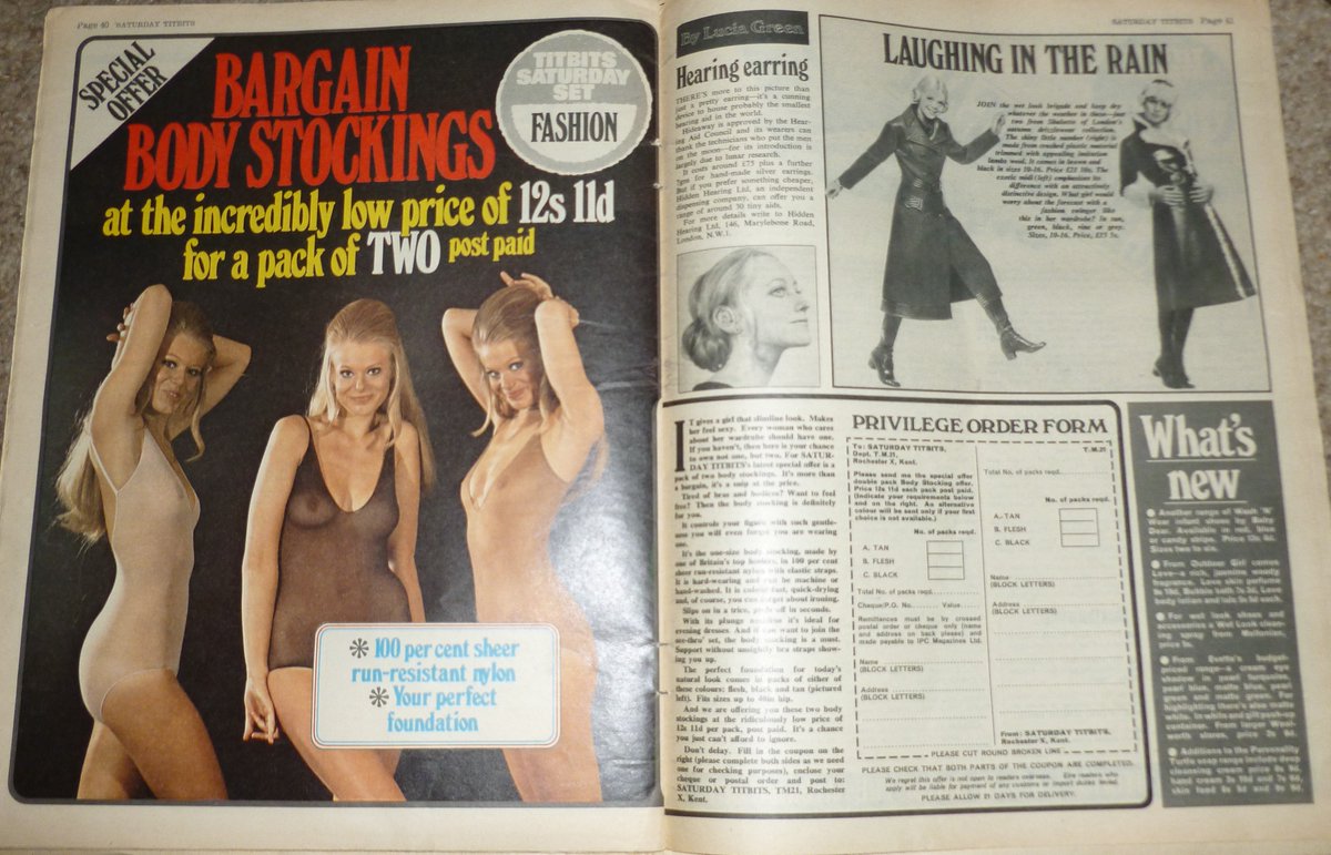 StevenFlavell1's tweet photo. October 1970 in the world of Titbits, the family magazine. Knitted knickers anyone? #Titbits https://t.co/f7ZYcrxnlY