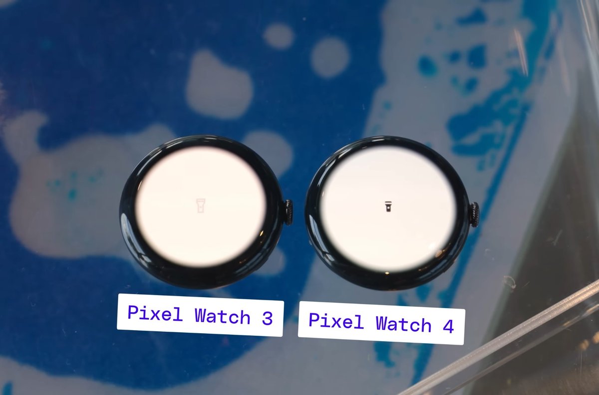 PixelsPanels's tweet photo. Pixel Watch 3 vs Pixel Watch 4 

The new Pixel Watch 4 features a display that's curved around the edges. This, combined with the beautiful Wear OS, makes it look really good.
(Img. Source: @verge )

#Pixel #MadeByGoogle #pixelwatch https://t.co/w97O4QUveI