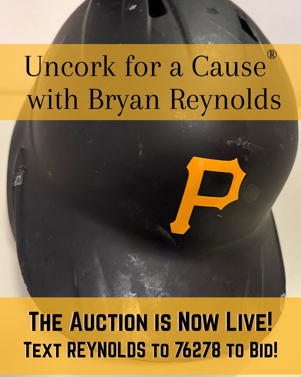 Can’t make it tonight? You can still bid on game-used Pirates gear, unique wine lots, wine country travel experiences, and more — all to support children and families living with cancer through <a href="/LendingHearts/">Lending Hearts</a>.
 
 📲Start bidding now  - Text REYNOLDS to 76278

#Pittsburgh #Pirates
