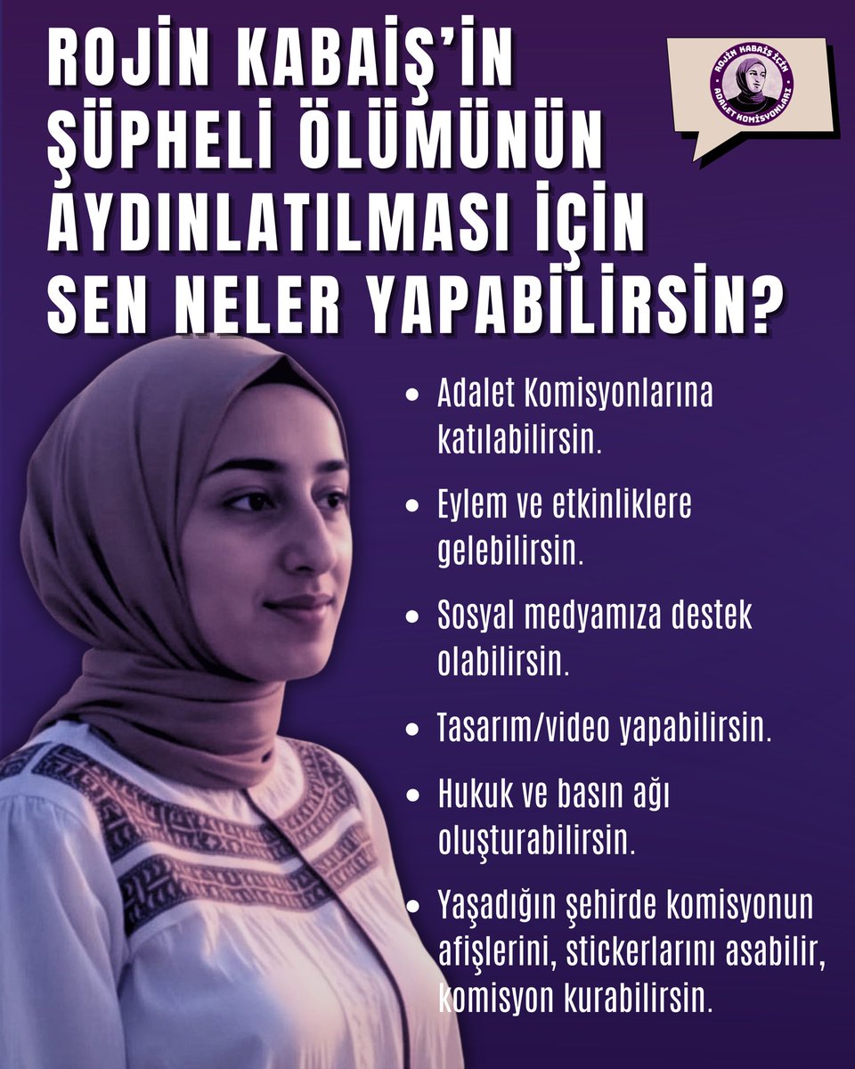 Rojin kabaiş Bütün kadınların sesidir #RojinOrtakDavamız