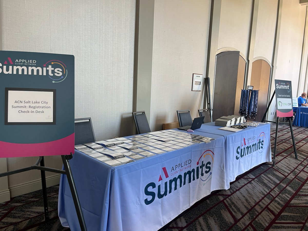 🎤 Day 1 of the ACN Salt Lake City Summit is underway! Swing by the registration desk to pick up your badge. #ACNSummit
