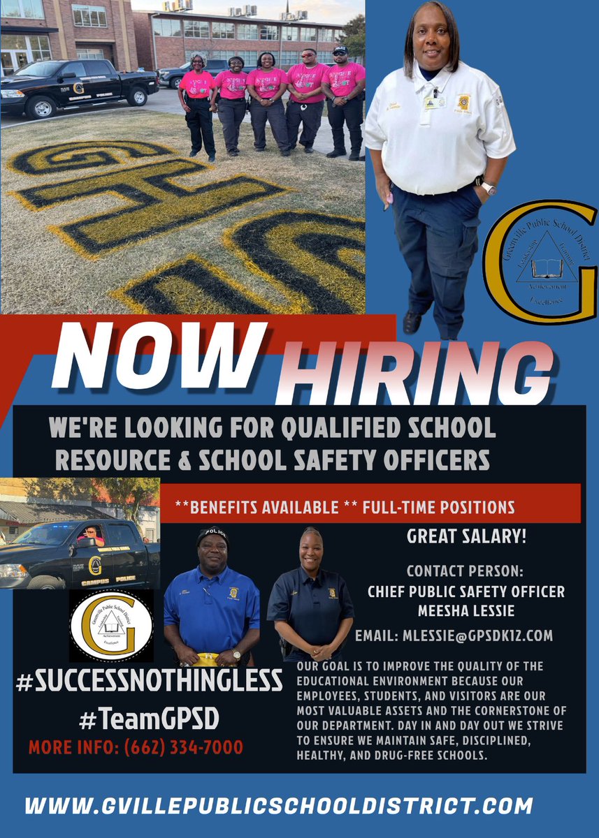 gpsd_district's tweet photo. Come join our Campus Safety Department Team!! Apply today! https://t.co/ist1OXlwBh