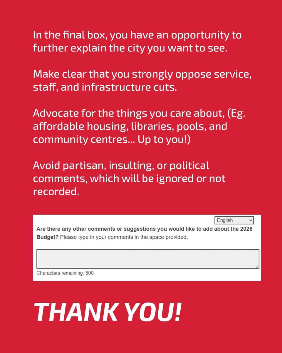 The City’s 2026 Budget process is now open.

We're fighting against Ken Sim and ABC's austerity and threats to public services. 

With your help, we can stop these cuts. 

Take the survey: shapeyourcity.ca/2026-budget 

More info: votecope.ca/news/action-he… 

#vanpoli #StopTheCuts