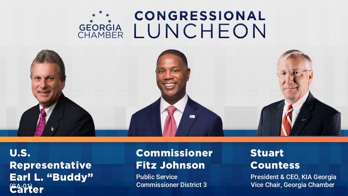 Georgia Chamber (@gachamber) on Twitter photo U.S. Representative <a href="/RepBuddyCarter/">Buddy Carter</a> (GA-1) and PSC Commissioner <a href="/FriendsForFitz/">Fitz Johnson</a> joined a fireside chat moderated by Stuart Countess, <a href="/Kia/">Kia America</a> Georgia President & CEO, on Georgiaās energy future.
Topics included affordability, reliability, infrastructure investments, and policies U.S. Representative <a href="/RepBuddyCarter/">Buddy Carter</a> (GA-1) and PSC Commissioner <a href="/FriendsForFitz/">Fitz Johnson</a> joined a fireside chat moderated by Stuart Countess, <a href="/Kia/">Kia America</a> Georgia President & CEO, on Georgiaās energy future.
Topics included affordability, reliability, infrastructure investments, and policies
