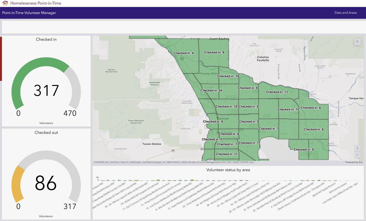 ArcGISHub's tweet photo. The City of Tucson, AZ, adopted the Homelessness Point-in-Time Count solution for its 2025 PIT count. Using #ArcGISHub, the solution enabled the city to streamline their volunteer management, resulting in increased turnout. 

Learn more: https://t.co/caSCjyVklK https://t.co/mACSFyTxv5