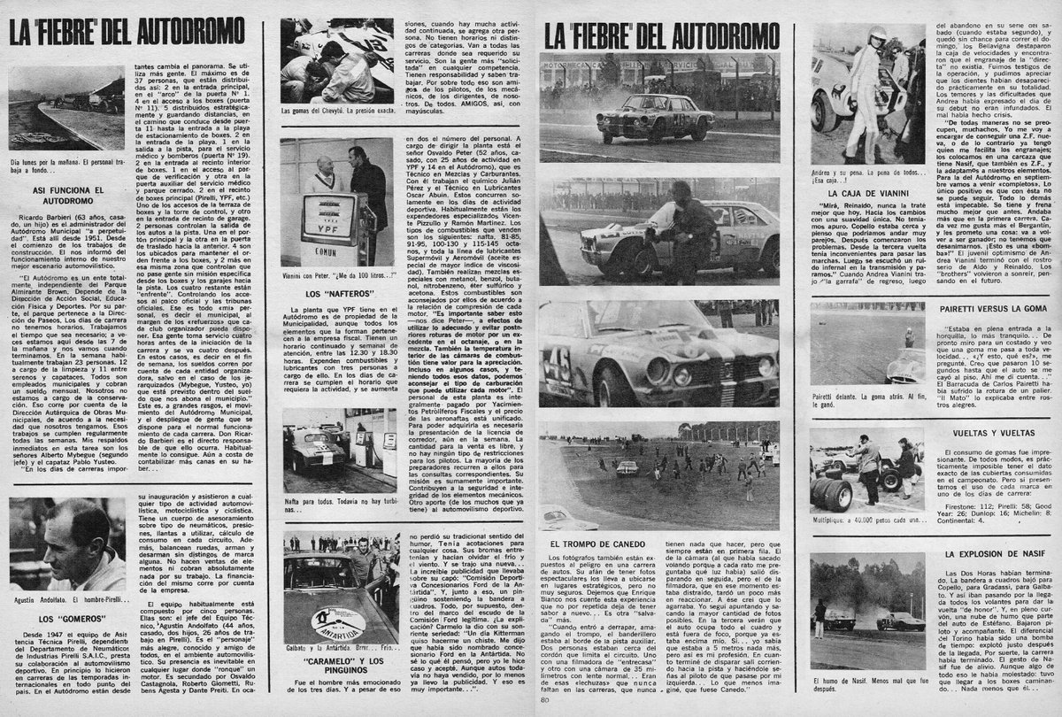 PatoG82's tweet photo. "La fiebre del autódromo"
Nota en revista Sport (Suplemento de revista El Grafico)
#EduardoCopello #PirinGradassi #JorgeCupeiro #LiebreTornado #HeribertoPronello #OresteBerta #RevistaElGrafico #AutodromodeBuenosAires https://t.co/p2Fq4e8UJG
