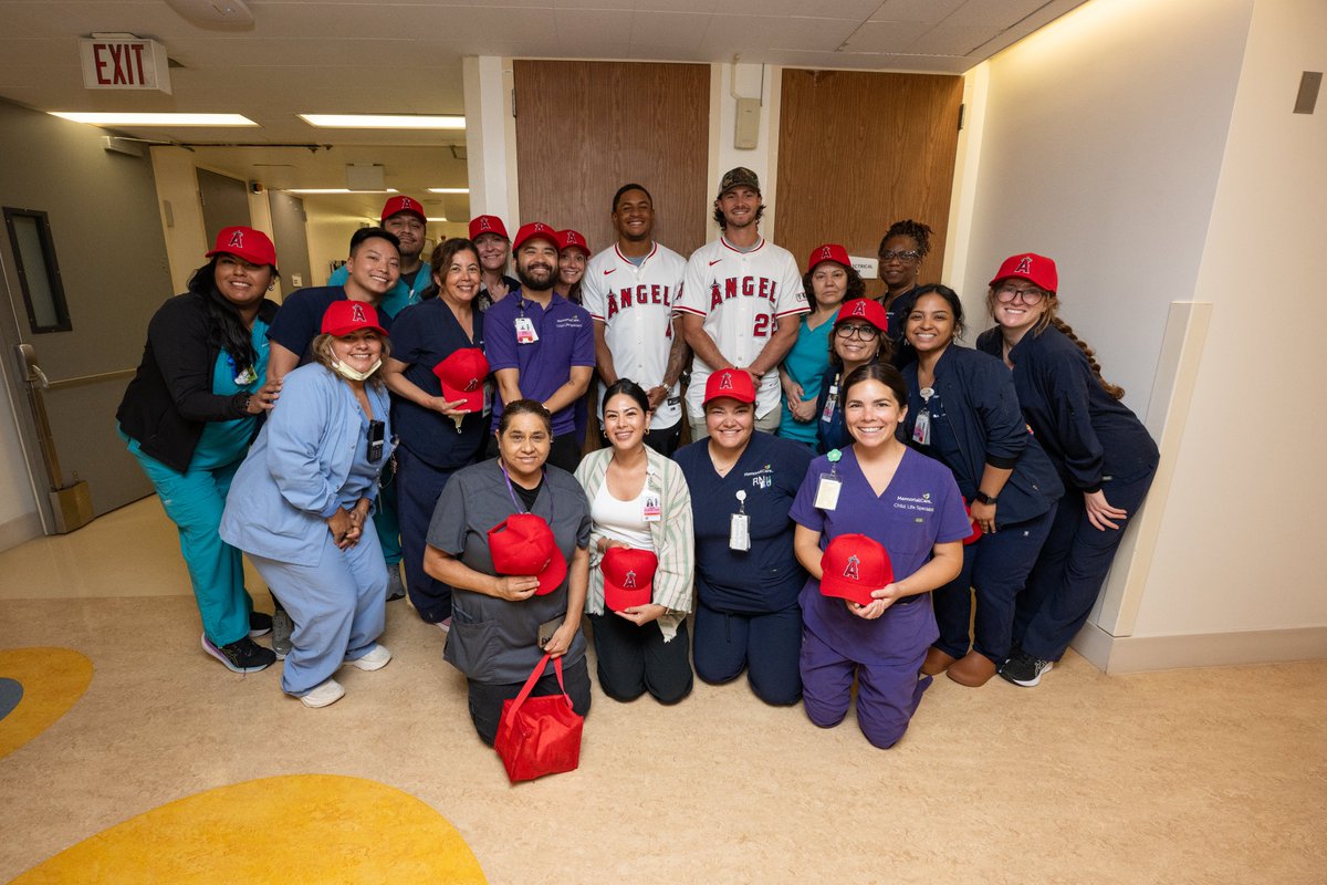 Yesterday, Christian Moore and Bryce Teodosio visited with patients and their families at <a href="/MillerChildrens/">MemorialCare Miller Children’s & Women’s Hospital</a>. 

The Halos are thinking of you all and we wish you all the best during this time! ❤️