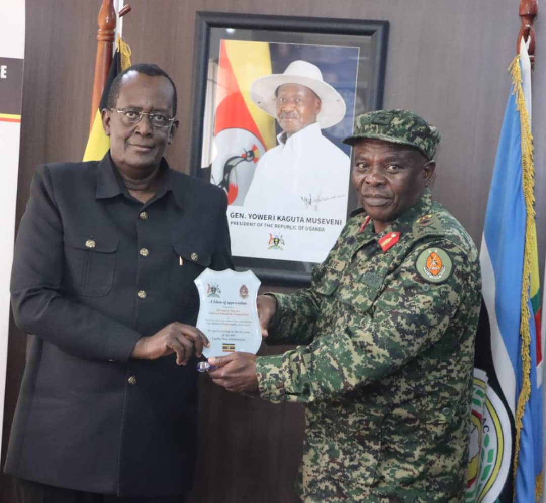 *NEC's Contribution to UPDF Recognized*
Today August 20, 2025, Lt Gen James Mugira, the Managing Director of National Enterprise Corporation (NEC) received a token of appreciation from Gen Muhoozi Kainerugaba, the Chief of Defence Forces (CDF) of Uganda People's Defence Forces.