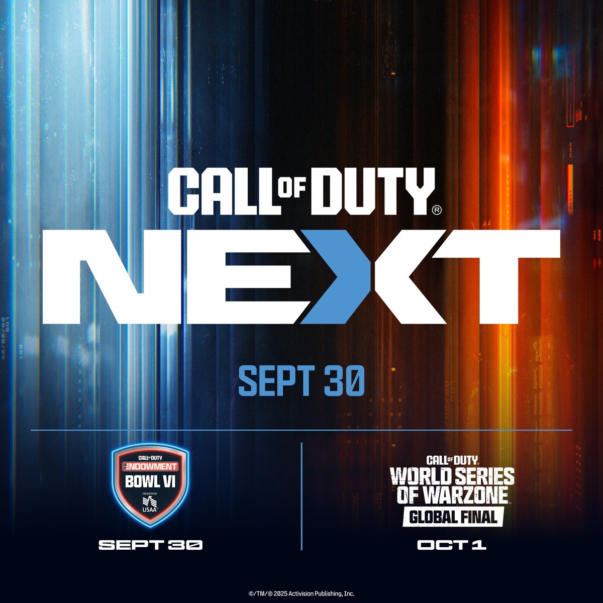 Mark your calendars 🗓️

✅ COD NEXT
✅ WSOW
✅ Call of Duty Endowment (C.O.D.E.) Bowl VI