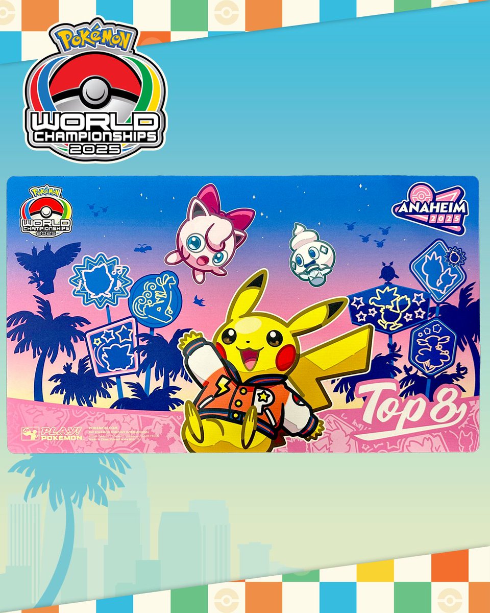 PokemonTCG's tweet image. At #PokemonWorlds, Trainers were able to find some unique playmats! 🏆 Here are some of playmats that were only available by earning them!