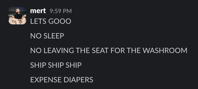 0xMert_'s tweet image. potential hire: so how would you describe your management style?
me: