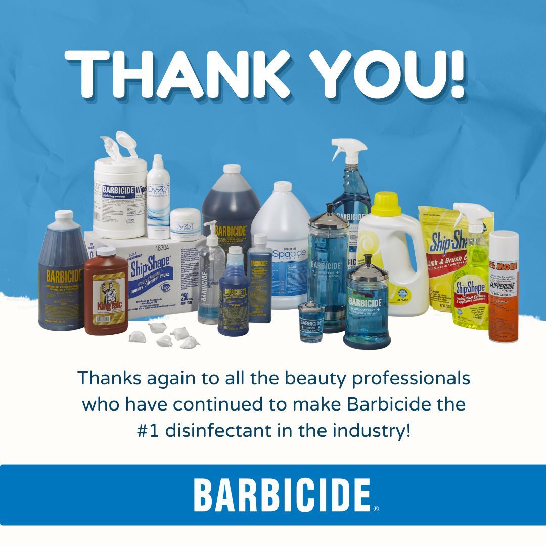 We've said it before, but it's worth repeating. Thank you all for keeping us #1 in the hair and beauty industry!
#Barbicide