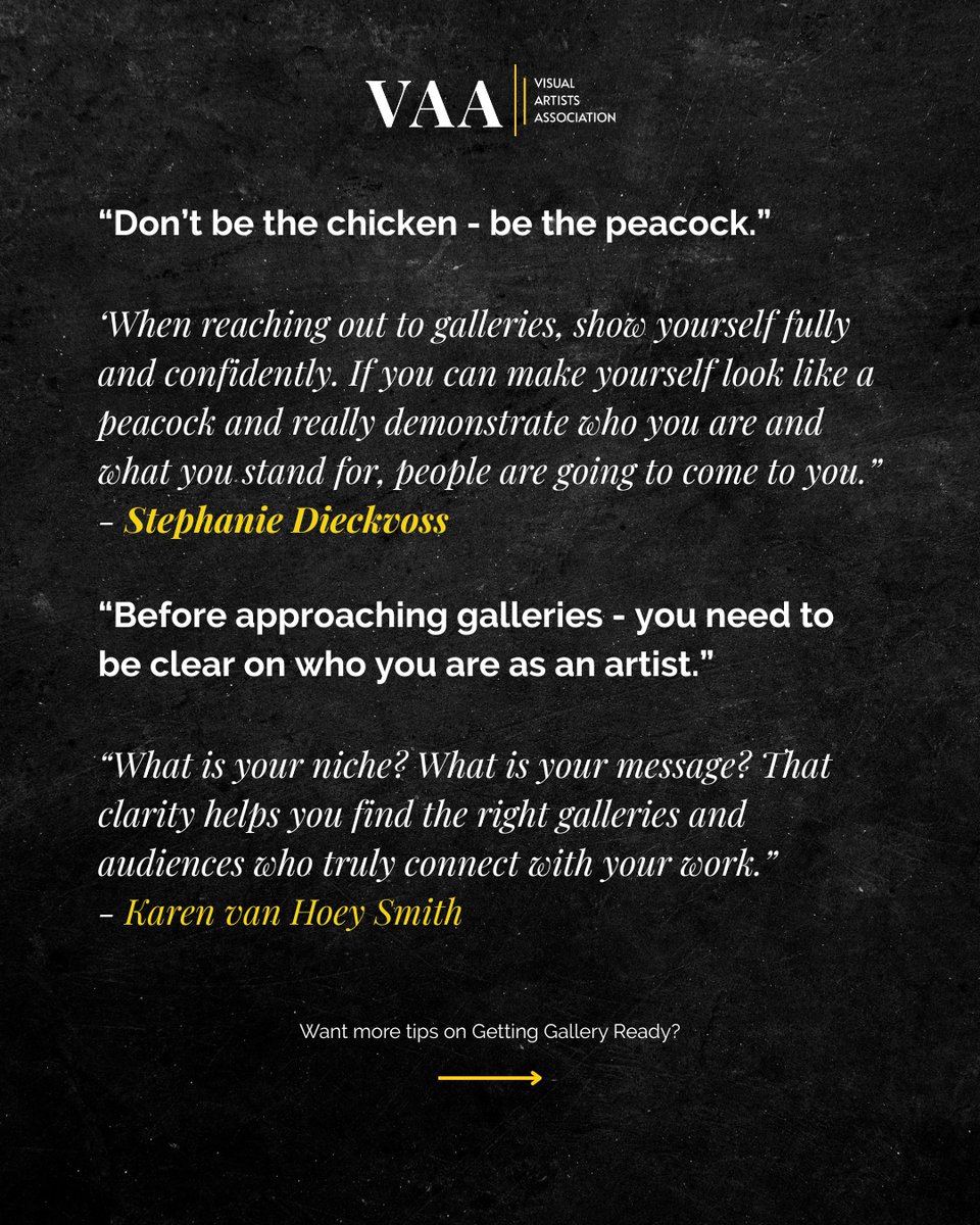 VAAartists's tweet photo. 🎨 Want to land gallery representation?
It’s one of the most powerful steps you can take to grow a sustainable art career, but only if you’re truly prepared.

📅 Starts September 2
Get tickets here: https://t.co/b7ToyqyGz6

#GettingGalleryReady #GalleryRepresentation #ArtistTips https://t.co/Go3vqDEhRI