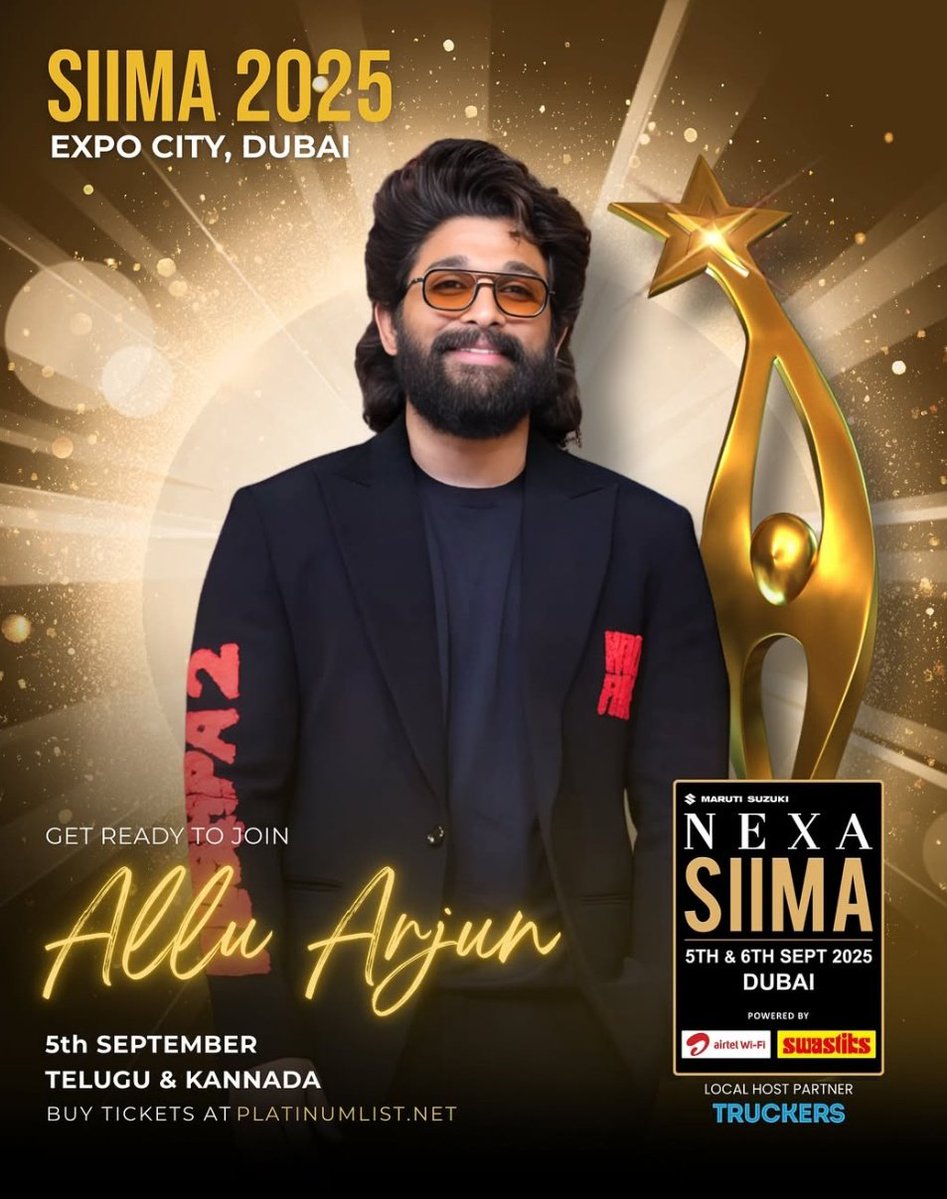 Pushpa2TheRule 𝕏🧢 (@uicaptures) on Twitter photo Get ready to watch our icon star <a href="/alluarjun/">Allu Arjun</a> gaaru & our Srivalli <a href="/iamRashmika/">Rashmika Mandanna</a> 🔥
Best Actor : #AlluArjun
Best Actress : #RashmikaMandanna
A Massive Congratulations to you Both ❤️
📍 Dubai — 5th September
#Pushpa2TheRule Get ready to watch our icon star <a href="/alluarjun/">Allu Arjun</a> gaaru & our Srivalli <a href="/iamRashmika/">Rashmika Mandanna</a> 🔥
Best Actor : #AlluArjun
Best Actress : #RashmikaMandanna
A Massive Congratulations to you Both ❤️
📍 Dubai — 5th September
#Pushpa2TheRule