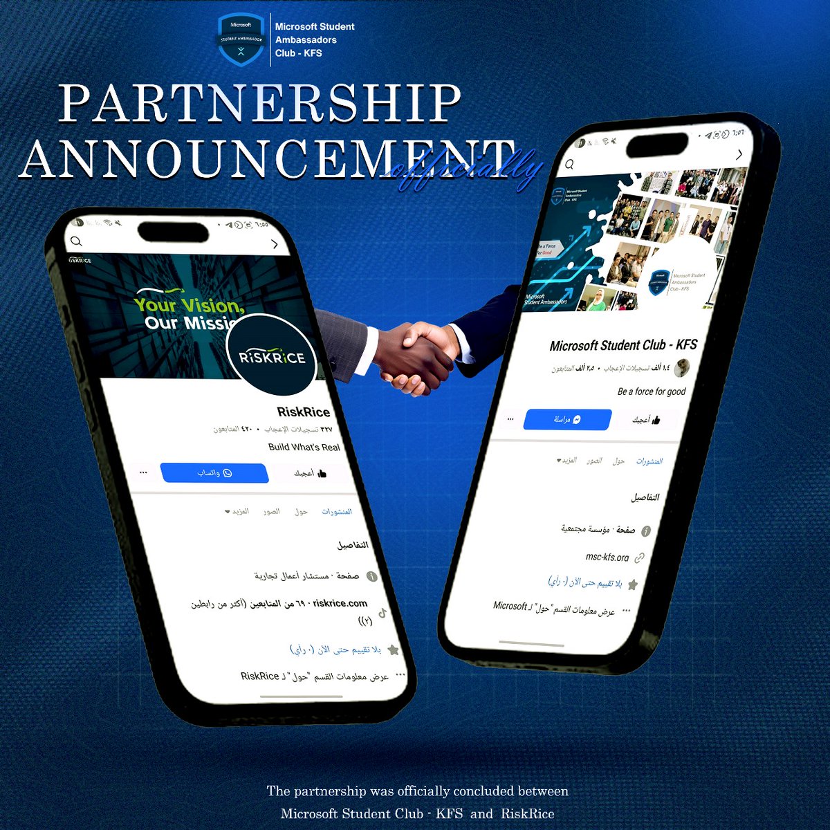 We’re thrilled to announce our partnership with Risk Rise, a leading organization supporting startups and students in Egypt.

Stay tuned for upcoming events, workshops, and opportunities:
MSC-KFS.org 

#MSC_KFS #MicrosoftStudentAmbassadors