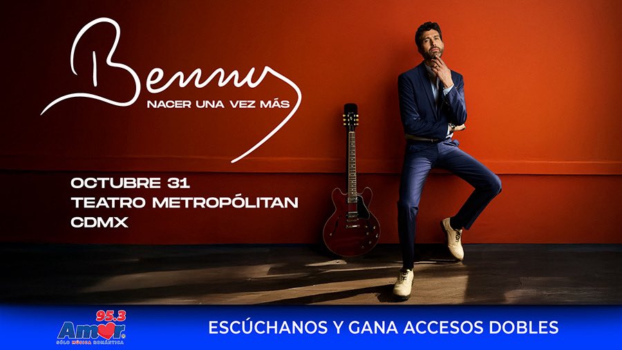 Lo que lleva tiempo, se disfruta más… 
Después de tanto <a href="/bennyibarra/">Benny Ibarra De Llano</a> regresa con su música.
“Nacer una vez más” 
No te lo pierdas en el teatro Metropolitan CDMX x 
31 de Octubre 
¡Gana tus boletos conmigo! 😍✨🤗
<a href="/AmorEnTuRadio/">AmorFM</a>