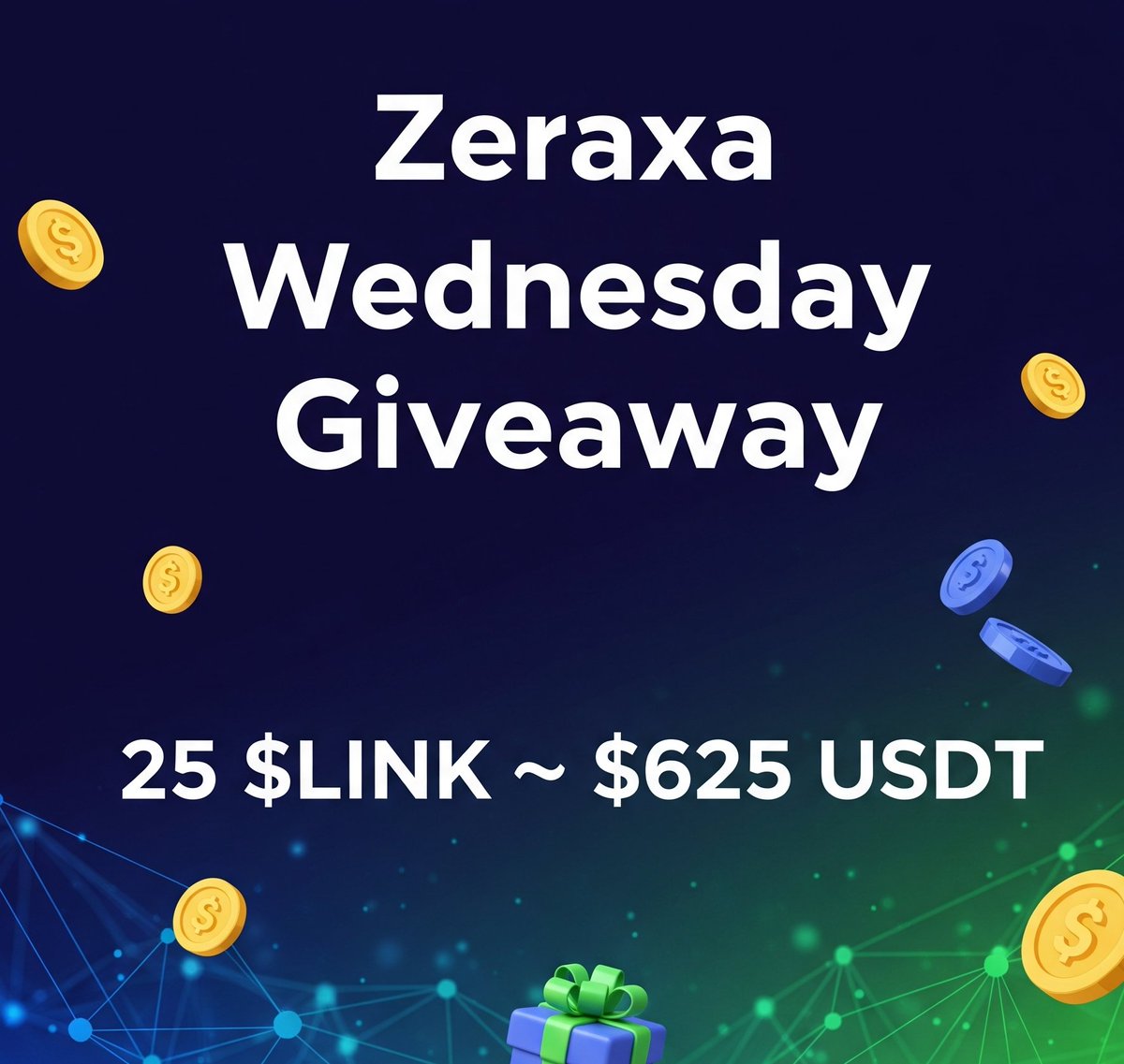 Zeraxa Layer 1 (@zeraxachain) on Twitter photo We got that Wednesday feeling and we're giving away 25 $LINK ~ $625 USDT🤩
All you have to do is...
1️⃣ Follow us <a href="/zeraxachain/">Zeraxa Layer 1</a>
2️⃣ RT this tweet
3️⃣ Tag 3 friends on our 📌 We got that Wednesday feeling and we're giving away 25 $LINK ~ $625 USDT🤩
All you have to do is...
1️⃣ Follow us <a href="/zeraxachain/">Zeraxa Layer 1</a>
2️⃣ RT this tweet
3️⃣ Tag 3 friends on our 📌