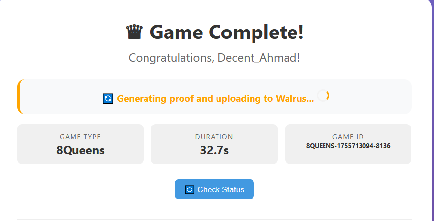 Decent_Ahmad7's tweet photo. feeling great and hoping to generate proof soon. @SoundnessLabs would love to try other games too https://t.co/9gkUH1IG7A