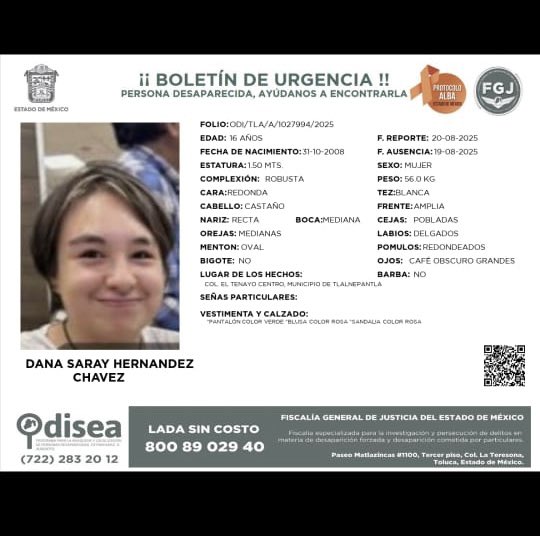 XimenaCespedesA's tweet photo. Aunque yo perdí a mi hija, creo que la peor pesadilla debe ser tener un hijo o un familiar desaparecido. Por lo mismo por favor compartan esta imagen, para que esta joven regrese a casa lo antes posible. 🙏 https://t.co/DtLsflrluh