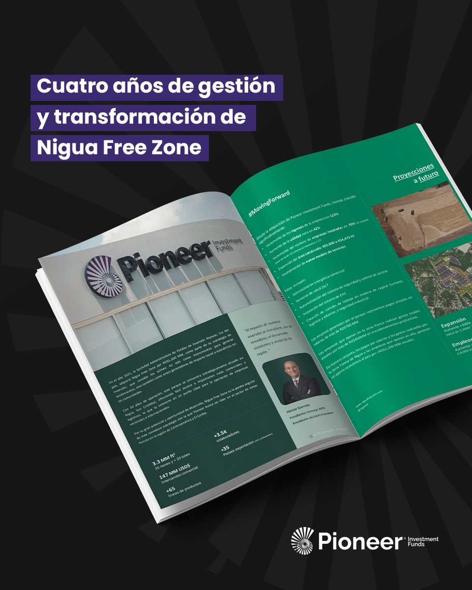 En sus cuatro años como activo de Pioneer, Nigua Free Zone ha evolucionado con inversión, innovación y un enfoque responsable, consolidándose como uno de los principales polos industriales del país. 

Enlace: online.fliphtml5.com/hhmur/rjkn/?fb…
