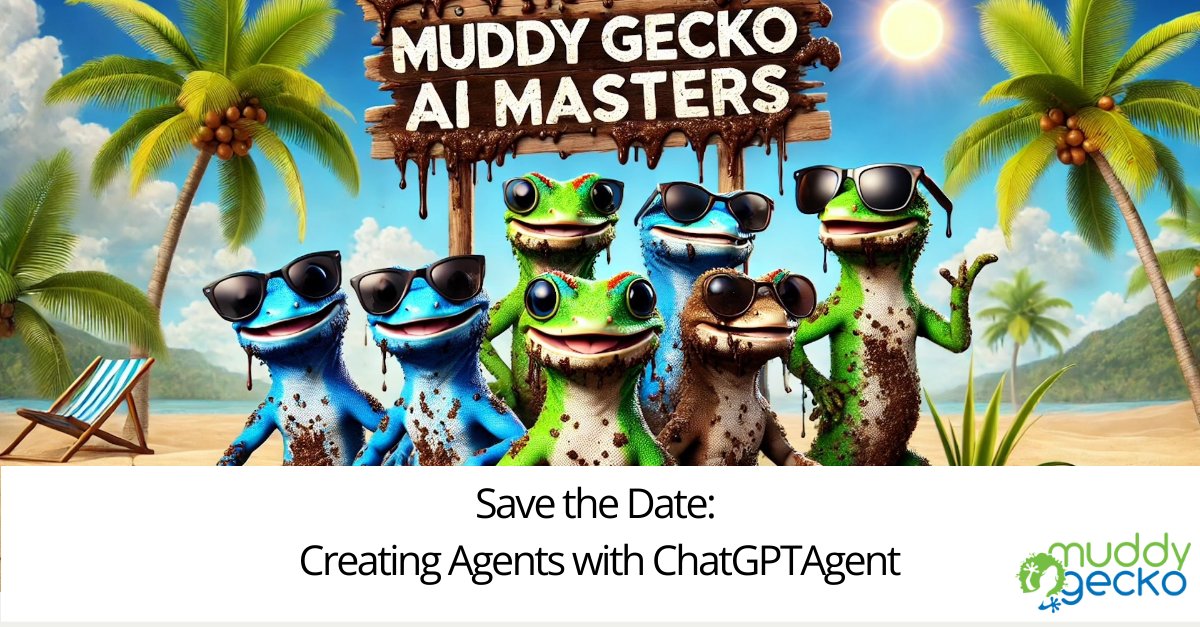 MuddyGecko's tweet image. Next up in Muddy Gecko AI Masters: Creating agents with ChatGPTAgent
📅 Aug 27 | 10 AM PT | Free & online
🔗 us02web.zoom.us/meeting/regist…
#AIMasters #AI #GenerativeAI
