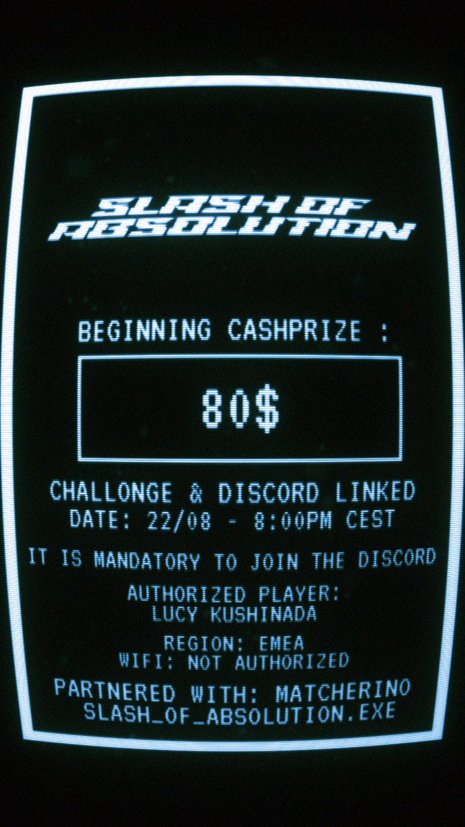 Slash of Absolution #2 :

Discord : discord.gg/7X4PcgH9sC (mandatory)
Challonge : challonge.com/slashofabsolut…
Twitch : twitch.tv/rqmtv

NOW OPEN TO EMEA !
#RequiWin #SlashOfAbsolution