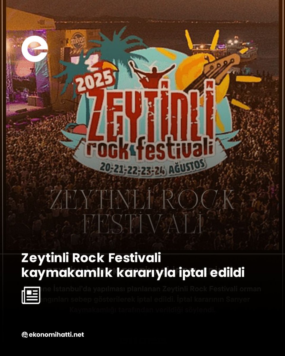 ⭕️ Zeytinli Rock Festivali kaymakamlık kararıyla iptal edildi