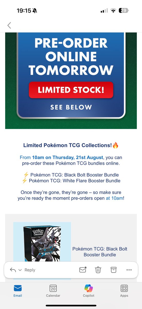 EilishShe's tweet photo. @PokemonStockUK just got this email https://t.co/K8l8c3hAGe