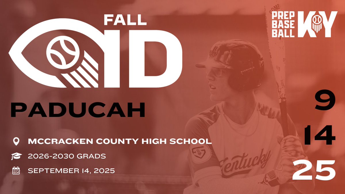 Prep Baseball Kentucky (@prepbaseballky) on Twitter photo π¨ 2025 PADUCAH FALL ID π¨
Heading out west for one more event this season, visit the link below to register for our 2025 Paducah Fall ID!
π >> loom.ly/lqC4rf4
#KYFallID || <a href="/prepbaseball/">Prep Baseball</a> π¨ 2025 PADUCAH FALL ID π¨
Heading out west for one more event this season, visit the link below to register for our 2025 Paducah Fall ID!
π >> loom.ly/lqC4rf4
#KYFallID || <a href="/prepbaseball/">Prep Baseball</a>