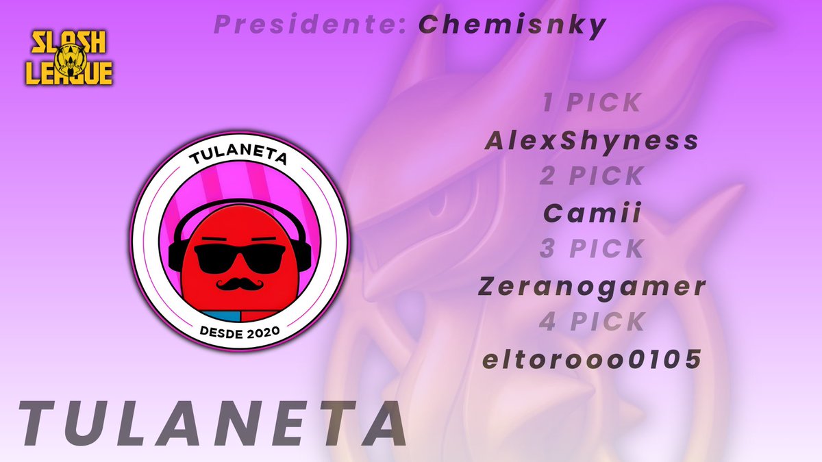 Equipo Oficial de la <a href="/Tulaneta_/">Tulaneta 🚀</a> : #SlashLeague 2025
-