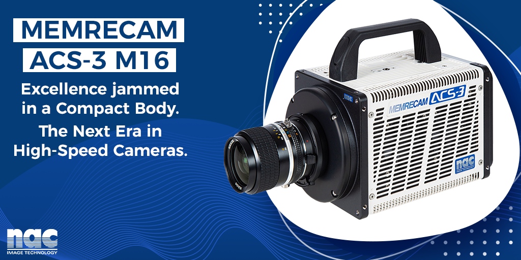 Small frame, big impact: discover the ACS-3 M16. High-speed imaging meets unmatched performance with the MEMRECAM ACS-3 M16. Capture 1M Pixel clarity at 16,000fps, up to 50,000fps with Boost4 mode, all in a compact design made for tight spaces.  See more: bit.ly/2HIZVgx