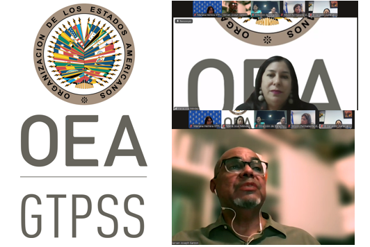 La Presidenta del <a href="/OEA_GTPSS/">GTPSS OEA</a>, <a href="/MariaJosMendez2/">María José Méndez</a>, y el experto Gersan Joseph presentaron el informe de observaciones y recomendaciones, abordando derechos como: 
⚖️ Trabajo 
🩺 Salud 
📚 Educación 
🌱 Medio ambiente sano 
🎭 Cultura y más
