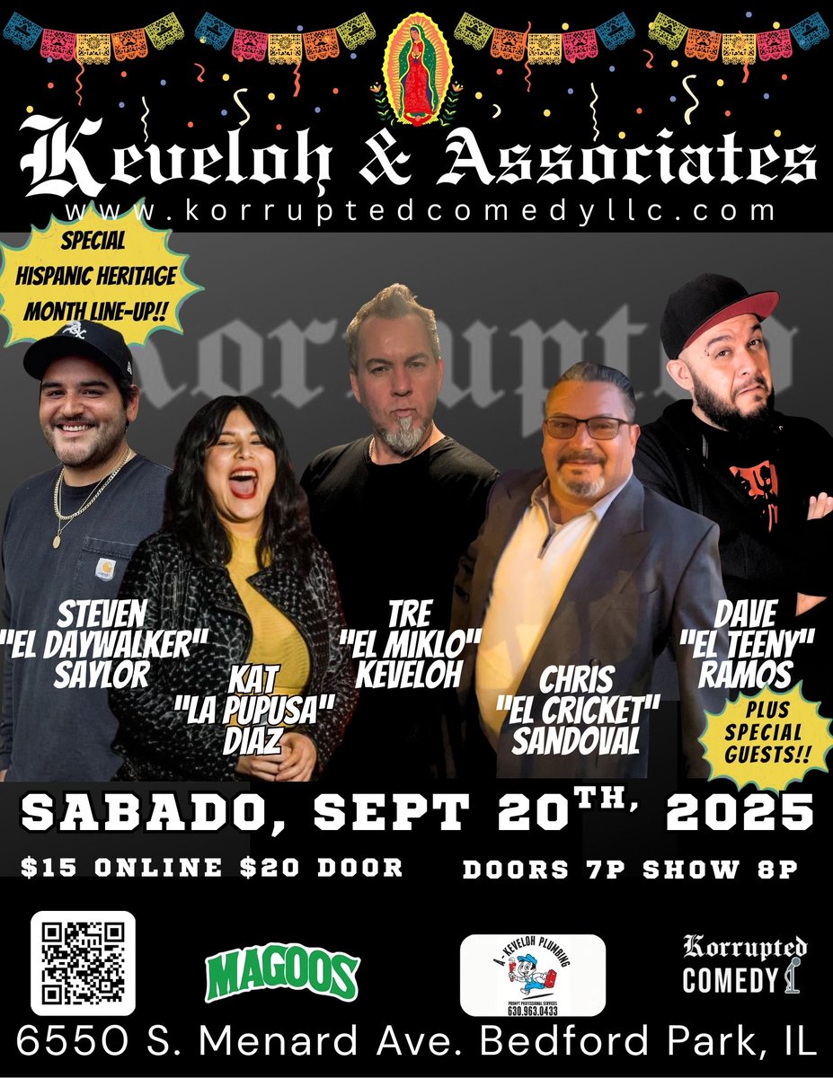 KorruptedComedy's tweet photo. Upcoming Shows:
9/9 @fatsalsdeli Hollywood, CA 
: Exclusive Weekly Residency:

9/20 Magoo's Bedford Park, IL 
: Exclusive Residency:

New City/Residency TBA
#ClubFatSals #FatSals #hollywood
#LosAngeles #ChicagoIL #chicago #standupcomedy
https://t.co/lSyI0RW5p8 https://t.co/524yLWYsmp